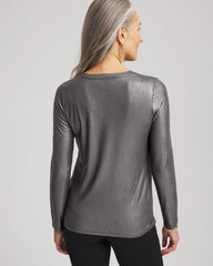 Chico's - Touch of Cool™ Foil Long Sleeve Layering Tee