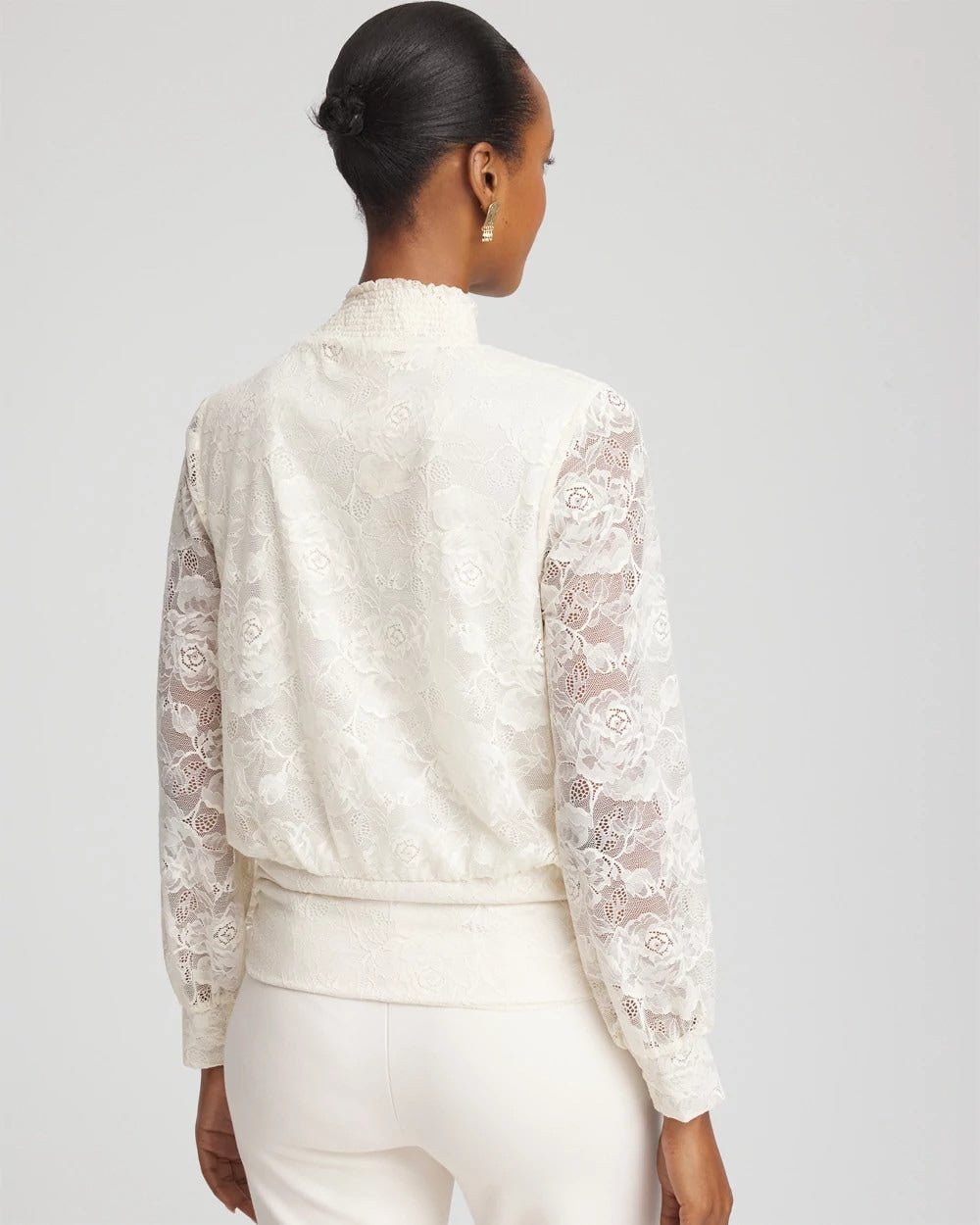 Chico's - Tie-Neck Banded-Bottom Top