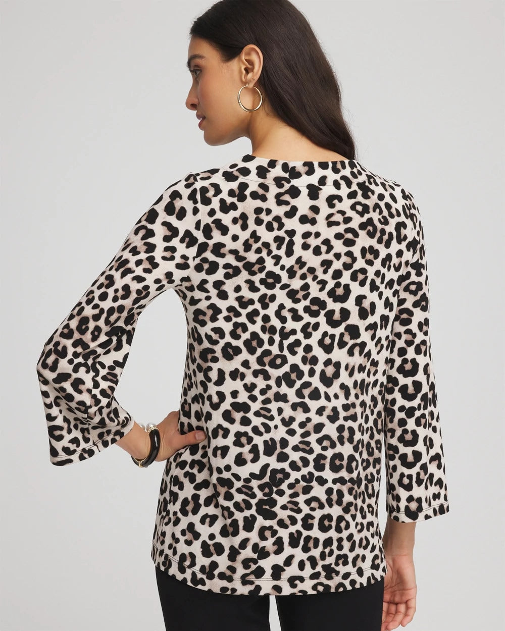Chico's - Travelers™ Animal-Print Lattice Top
