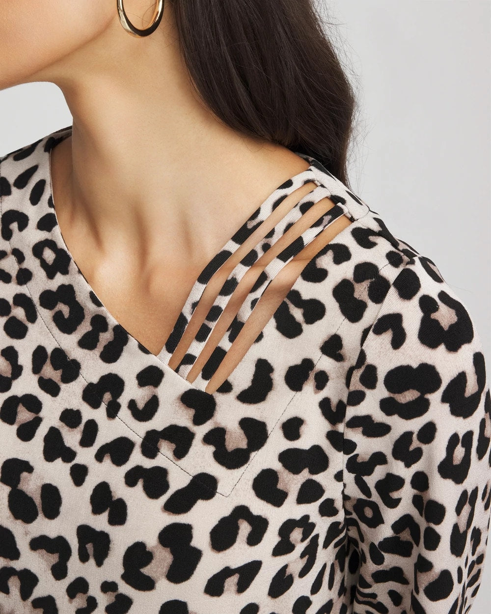Chico's - Travelers™ Animal-Print Lattice Top