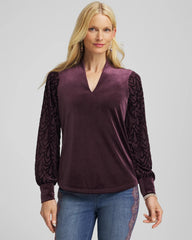 Chico's - Art Deco Velvet Burnout Top
