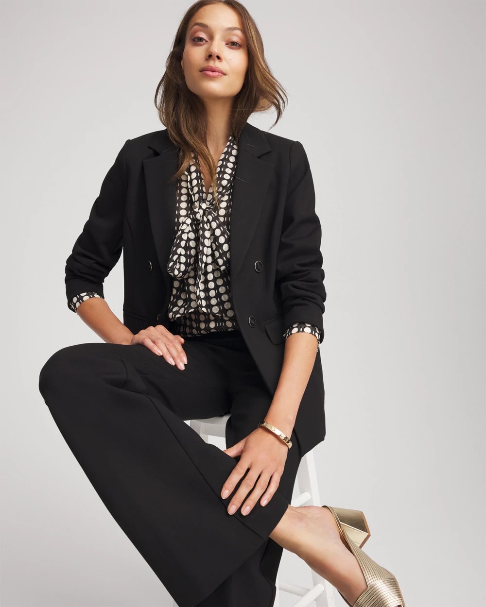 Chico's - Clip-Dot Tie-Front Blouse