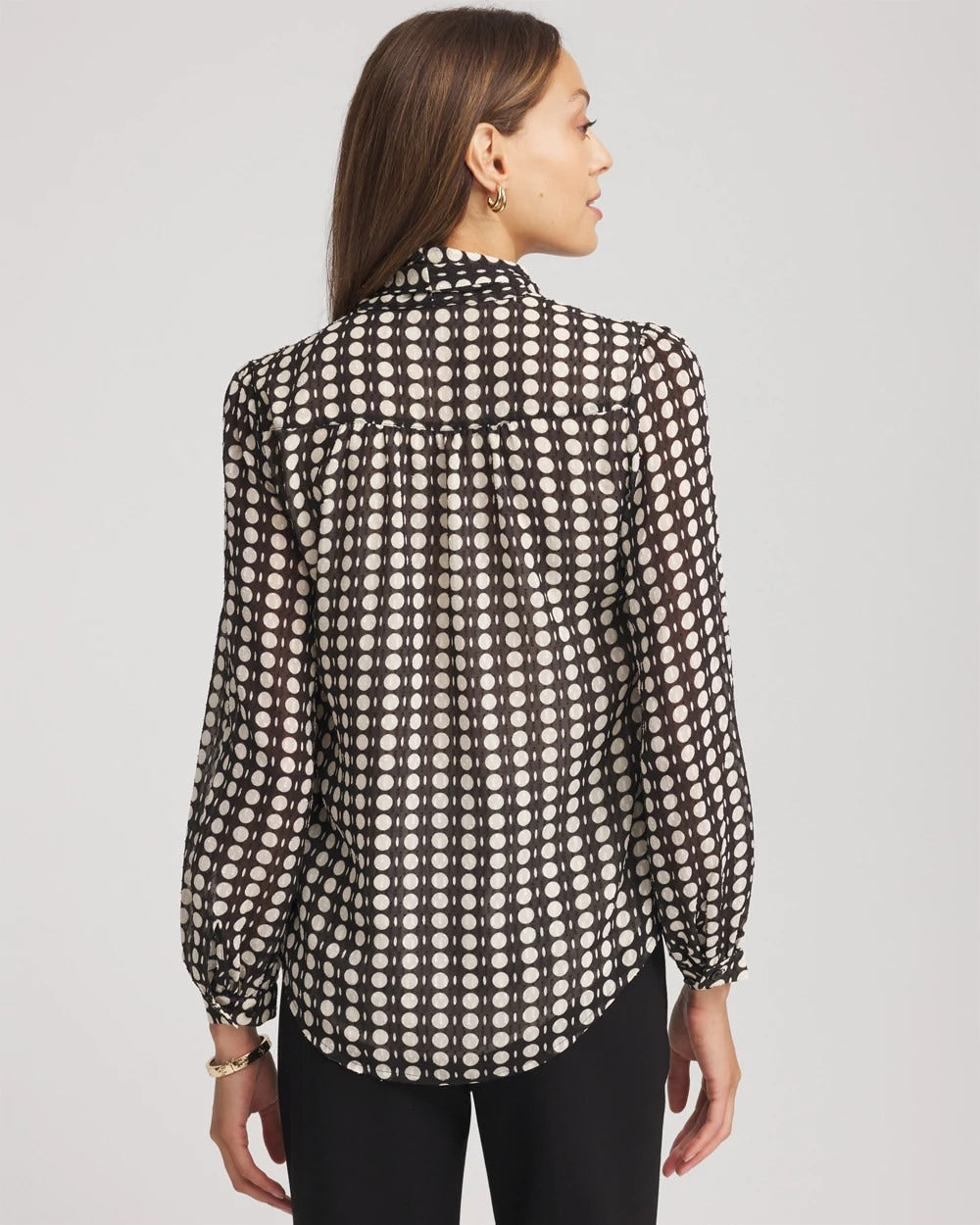 Chico's - Clip-Dot Tie-Front Blouse