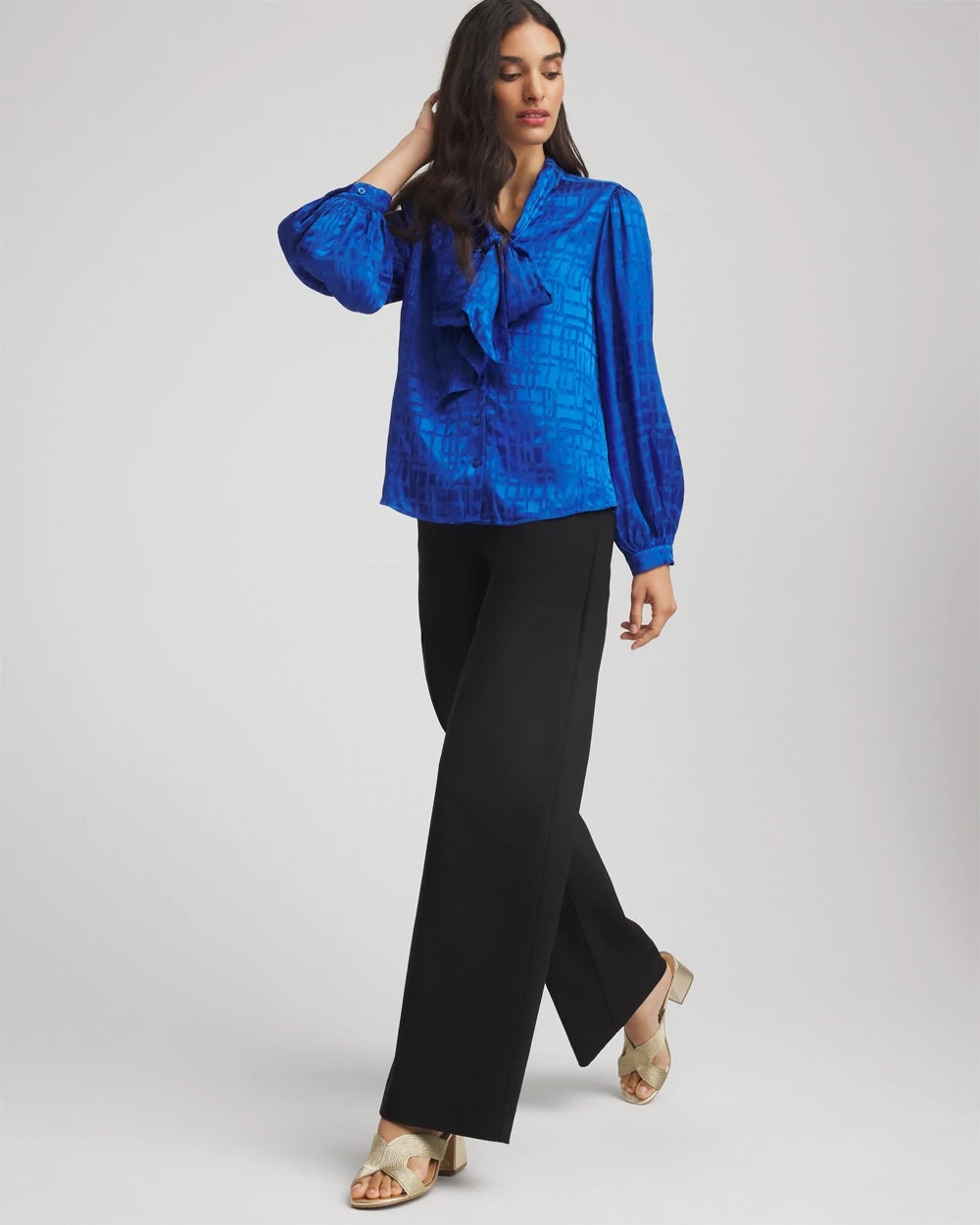 Chico's - Jacquard Tie-Front Blouse