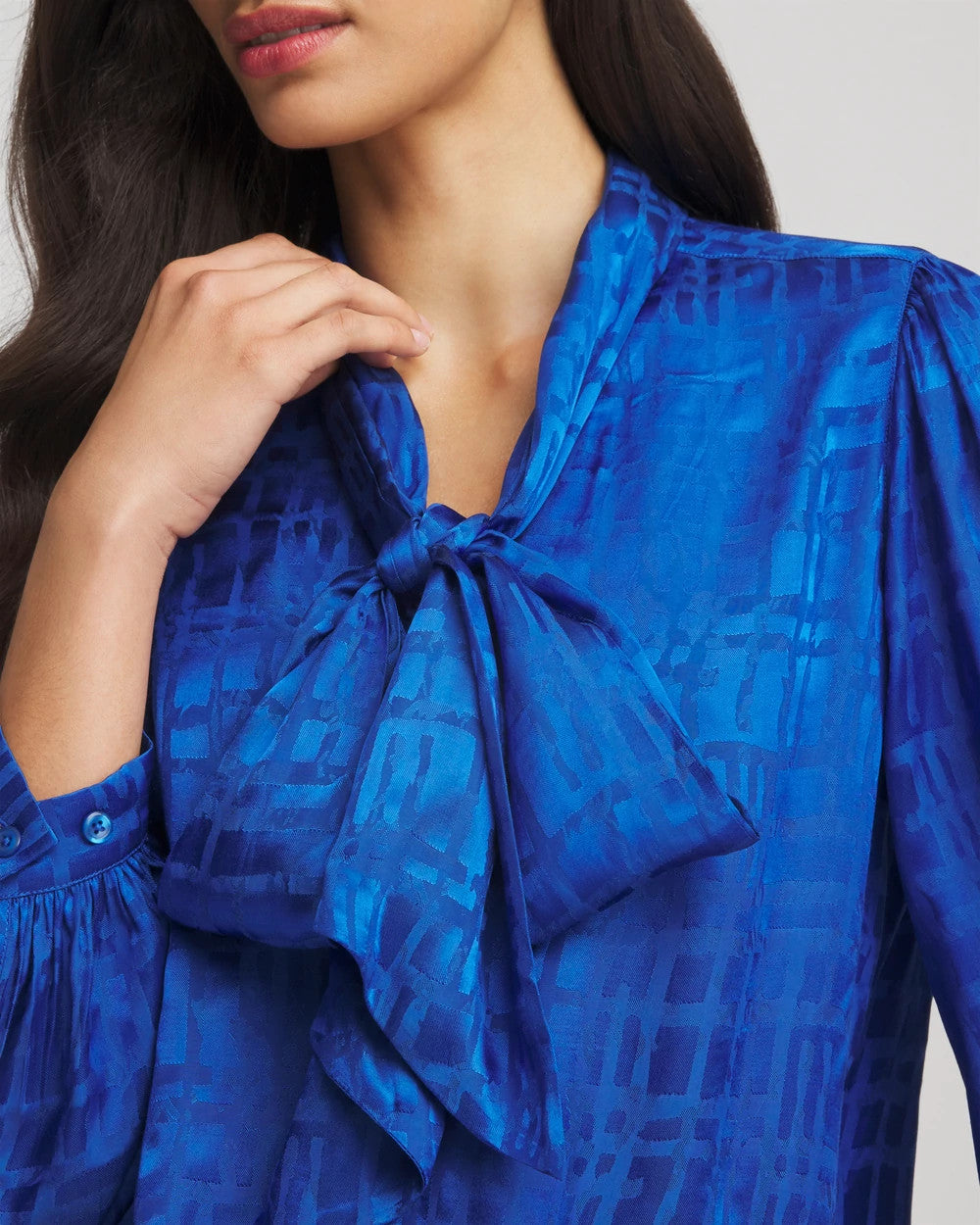 Chico's - Jacquard Tie-Front Blouse