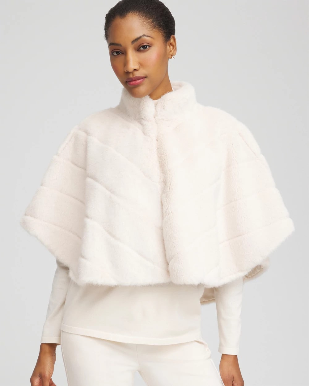Chico's - Faux Fur Funnelneck Capelet