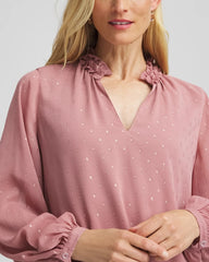 Chico's - Ruffleneck Lined Georgette Blouse