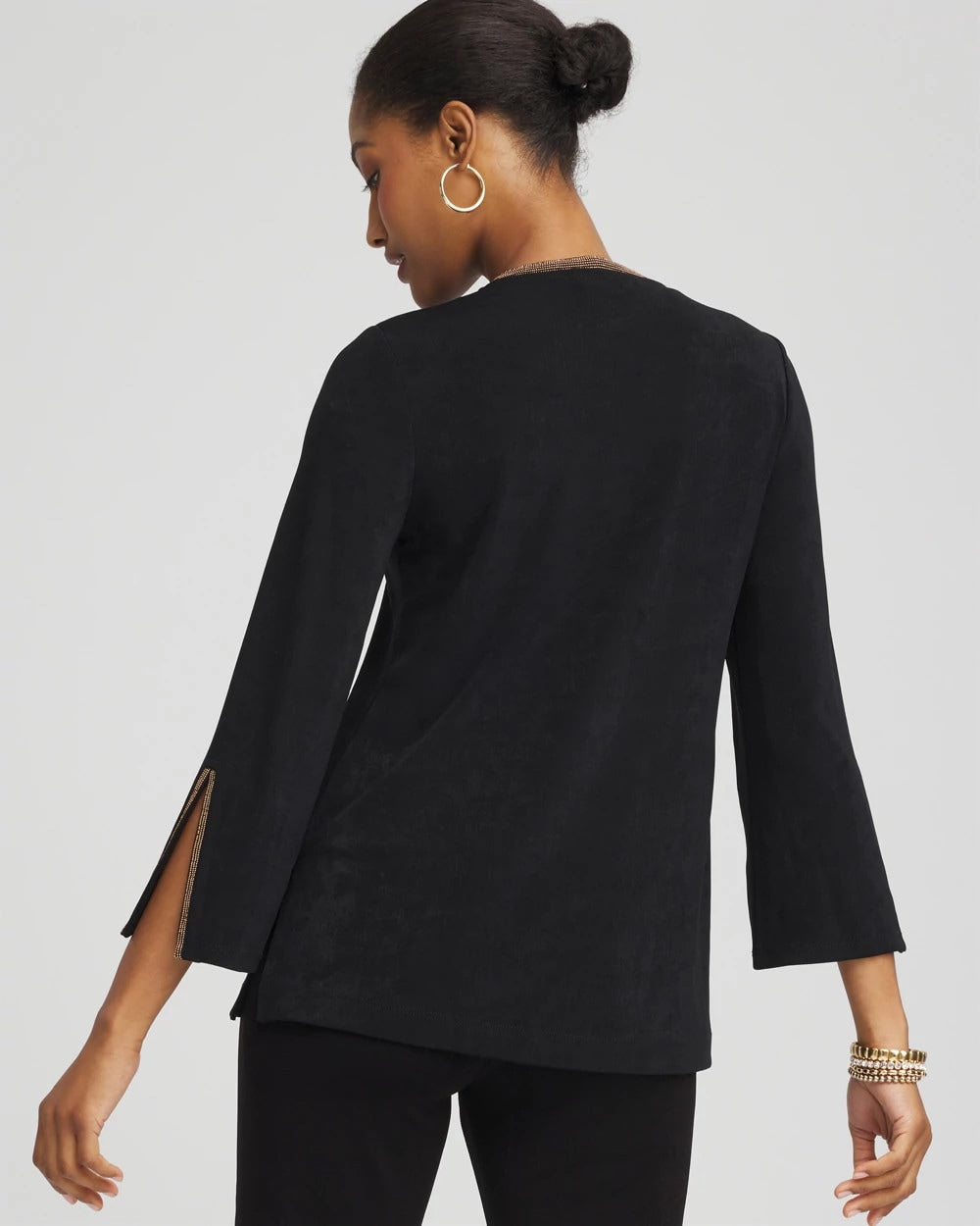Chico's - Travelers™ Embellished V-Neck Flutter Sleeve Tunic