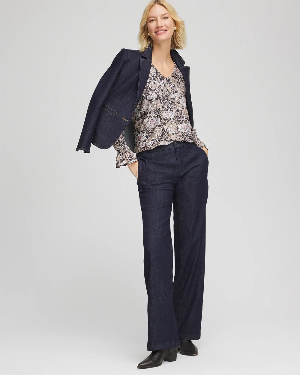 Chico's - Bloom Crinkle Bodre Top