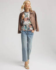 Chico's - Rose Print Crinkle Top