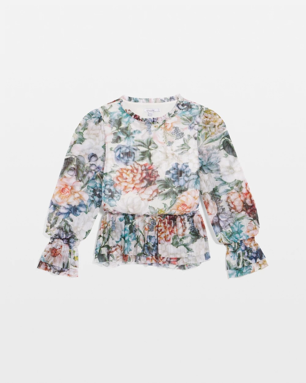 Chico's - Rose Print Crinkle Top