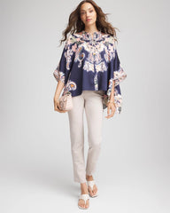 Chico's - Collarless Floral-Paisley Poncho