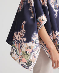 Chico's - Collarless Floral-Paisley Poncho