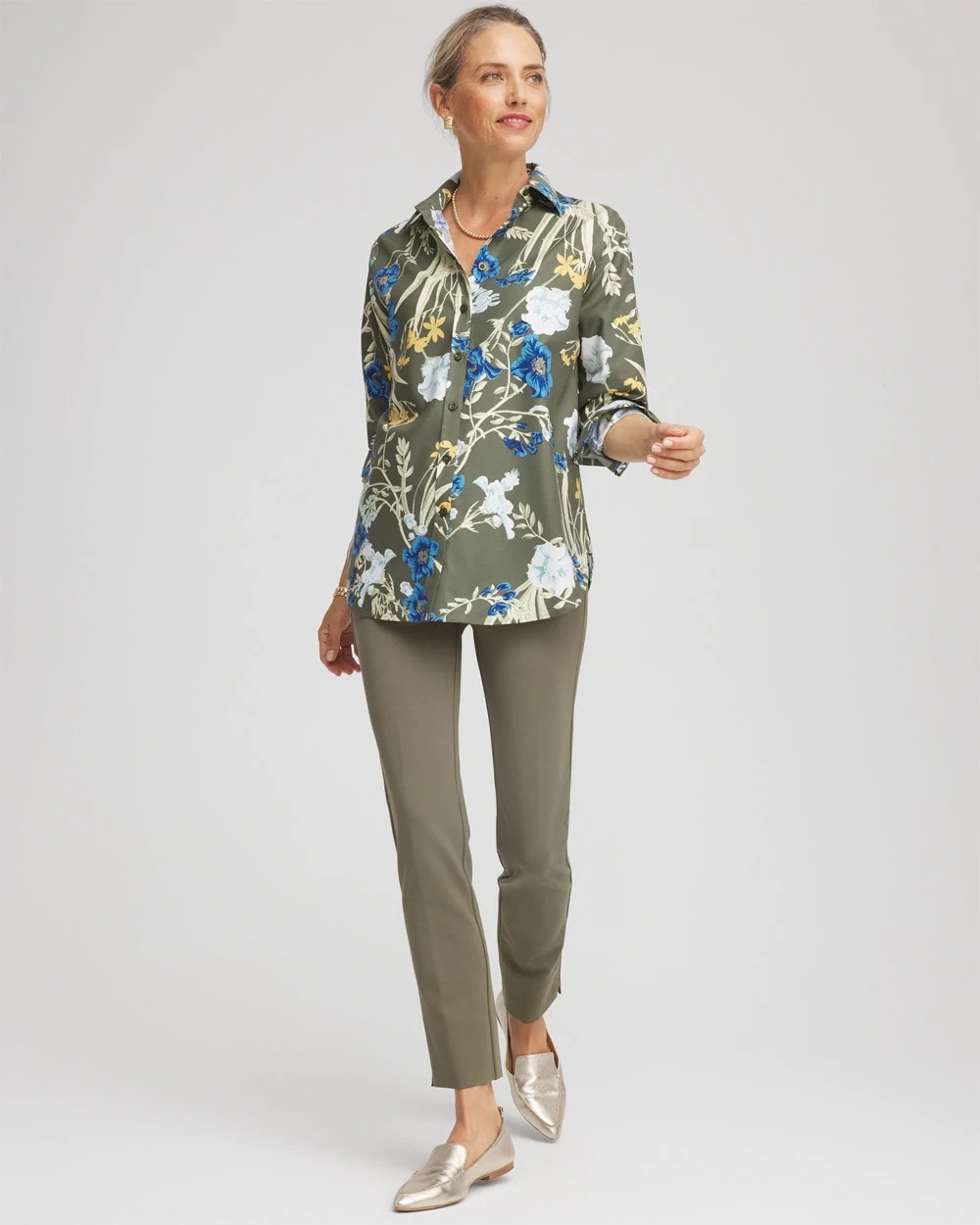 Chico's - No Iron™ Printed Sateen Shirt
