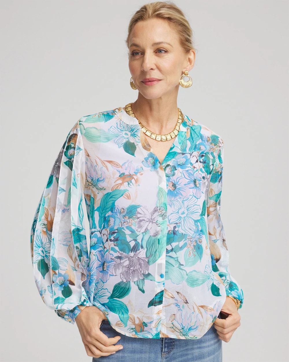 Chico's - Georgette Billow Sleeved Blouse