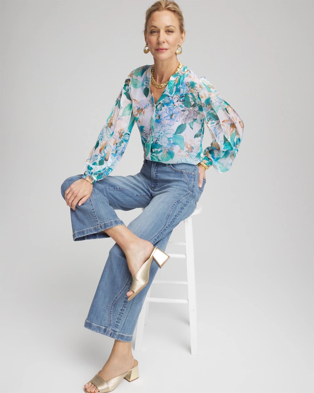 Chico's - Georgette Billow Sleeved Blouse