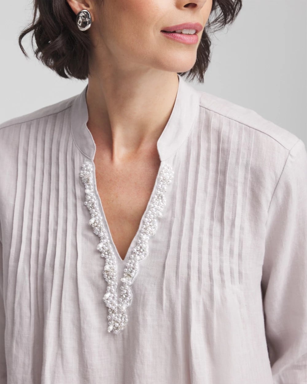 Chico's - Embellished Linen Kurta Tunic