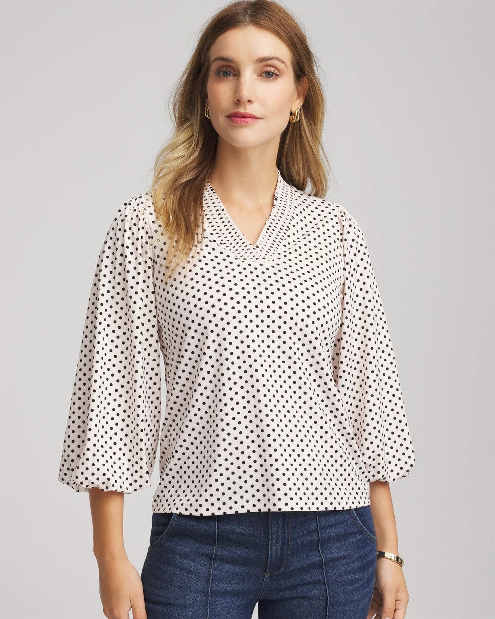 Chico's - Bubble-Sleeve Smocked Top