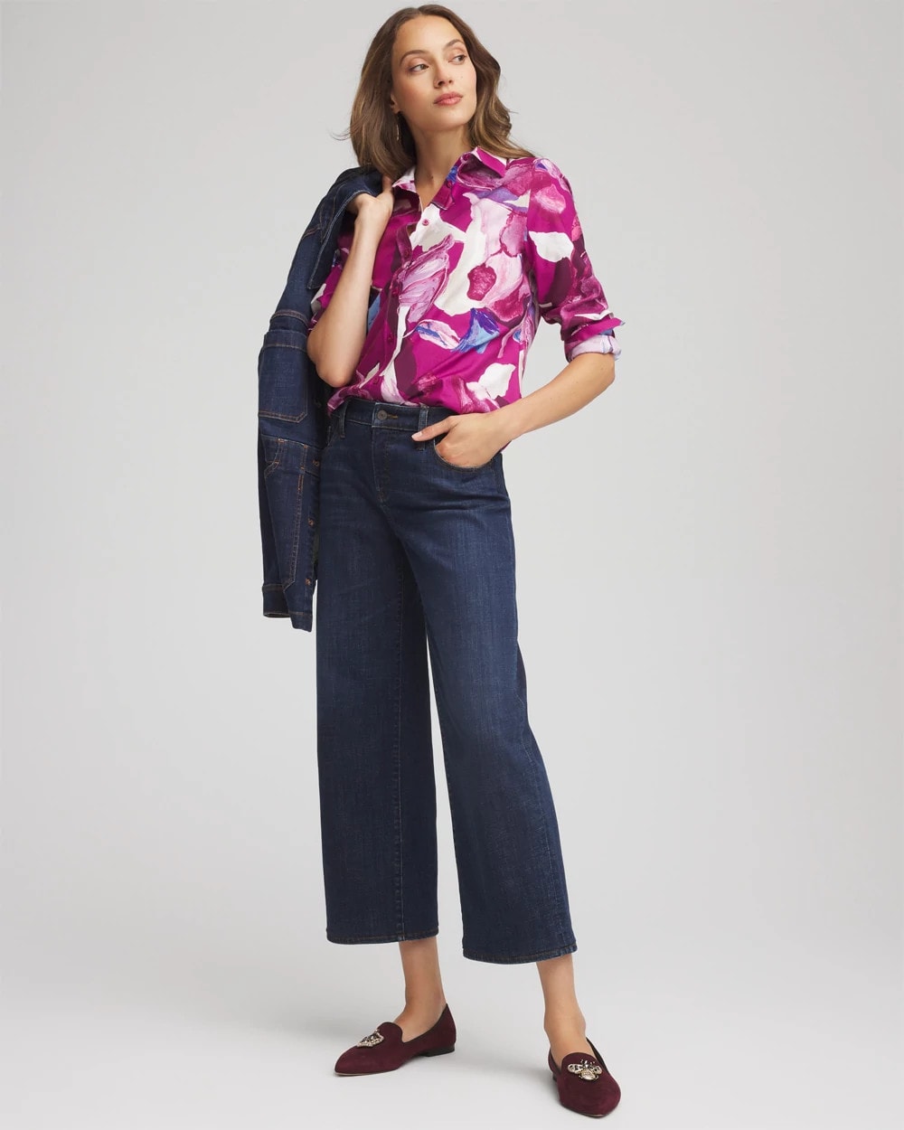 Chico's - No Iron™ Floral-Paint-Print Shirt