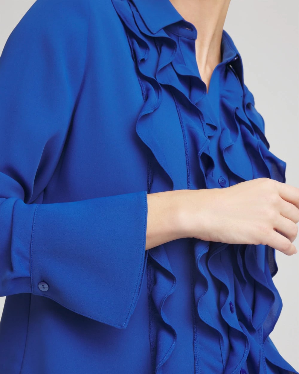 Chico's - Ruffle-Trim Chiffon Blouse