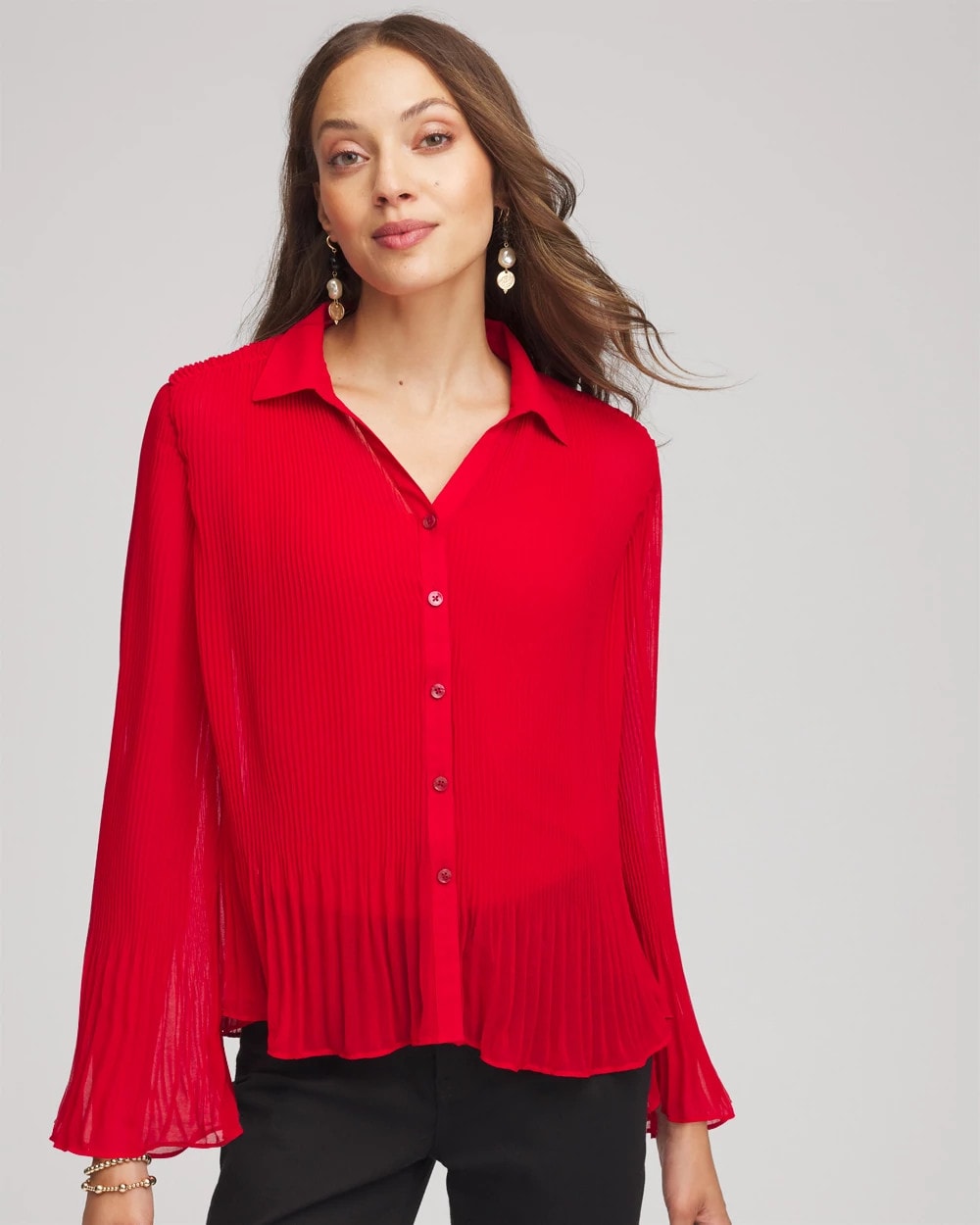 Chico's - Pleated Georgette Blouse