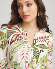 Chico's - Tropical Cotton Slub Henley Shirt