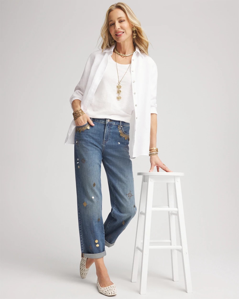 Chico's - Slub Scoop Neck Tee