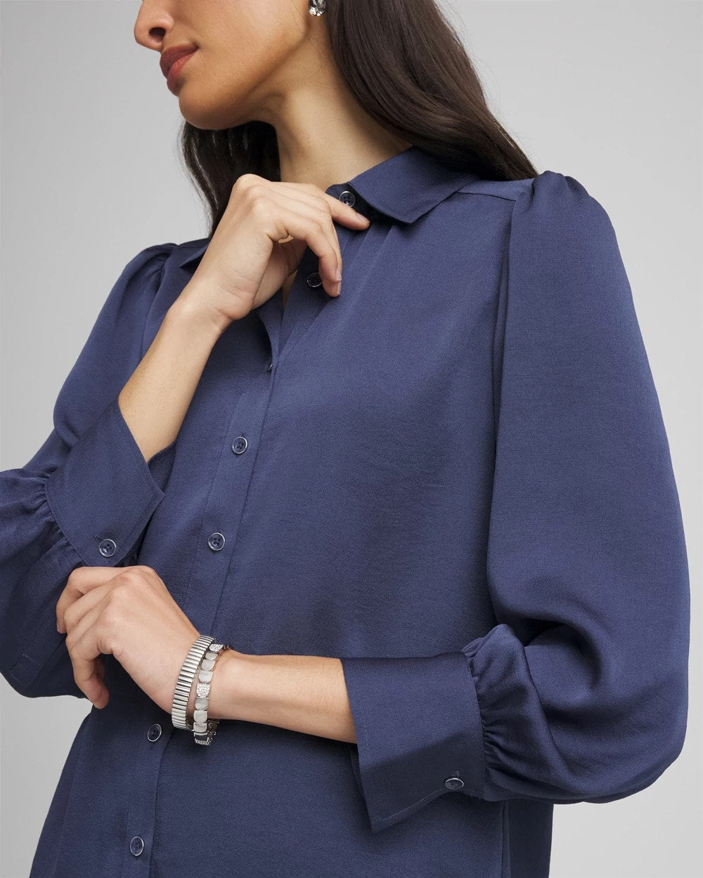 Chico's - Puff Sleeve Satin Blouse