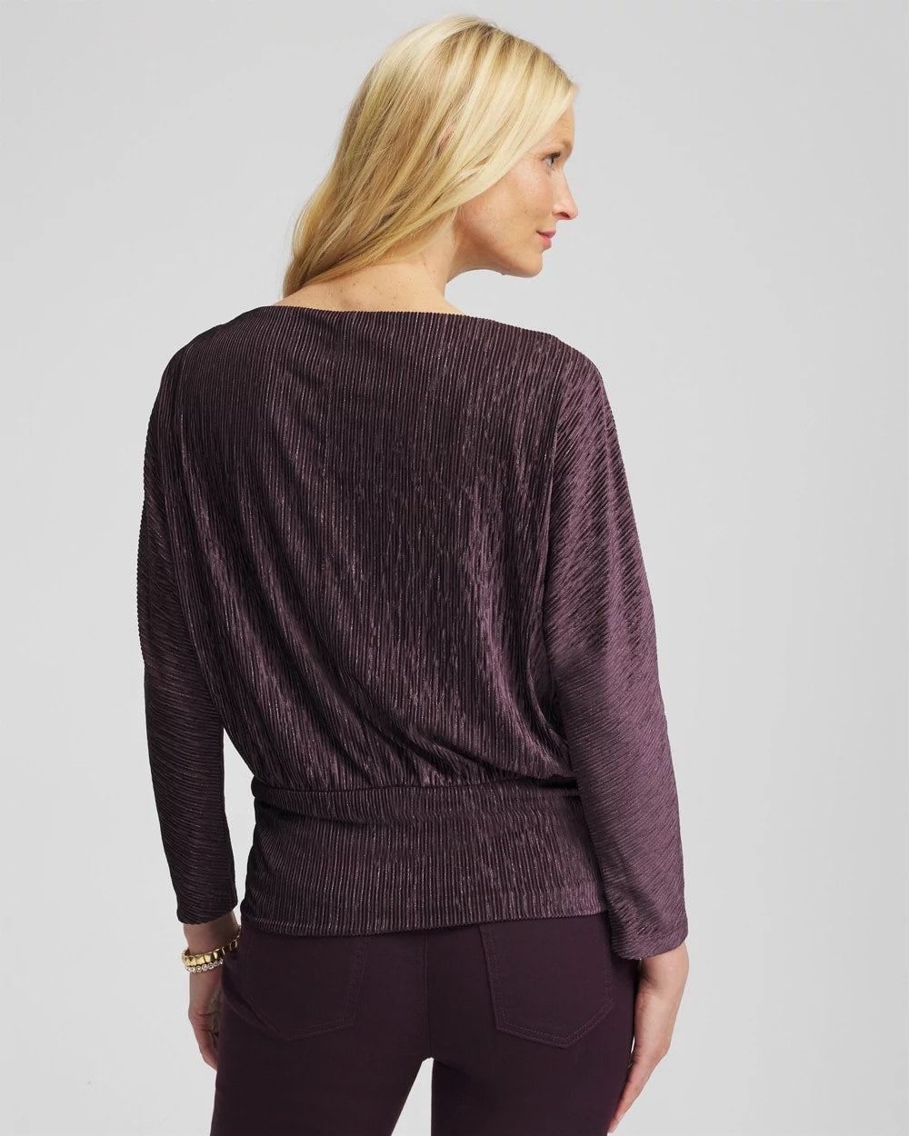Chico's - Crinkle Velvet Banded-Bottom Top