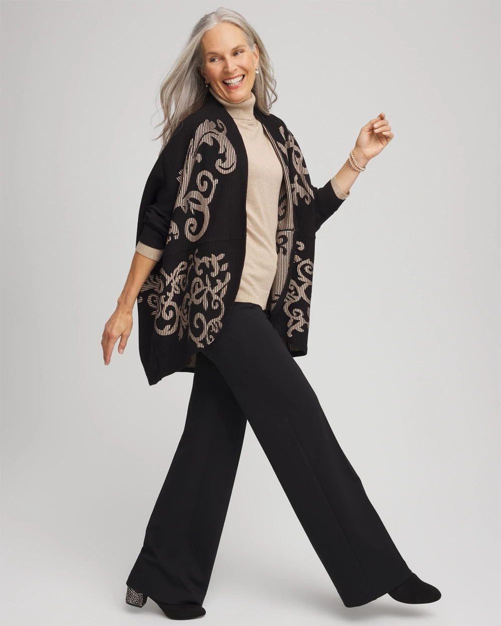 Chico's - Ottoman Jacquard Cocoon Cardigan