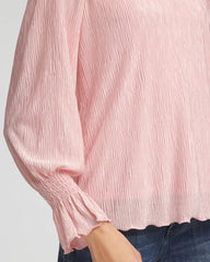 Chico's - Crinkle Bodre Voop Neck Top
