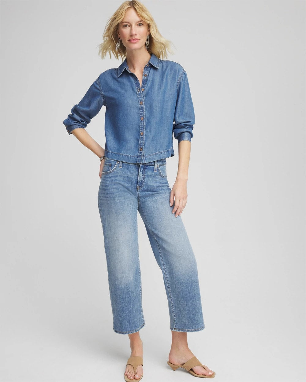 Chico's - Tencel™ Cropped Denim Shirt