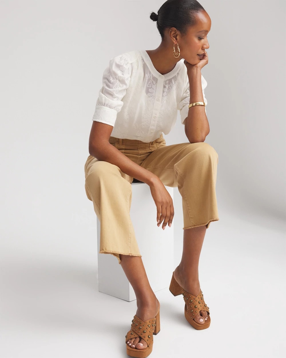 Chico's - Chiffon Puff Sleeve Shirt