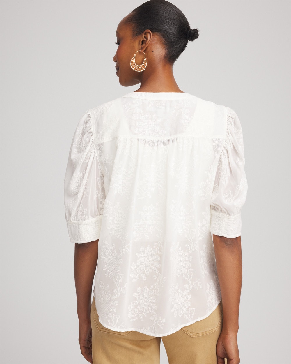 Chico's - Chiffon Puff Sleeve Shirt