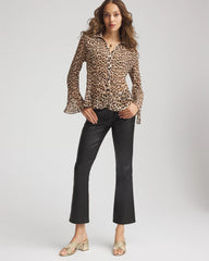 Chico's - Animal-Print Pleated Georgette Blouse