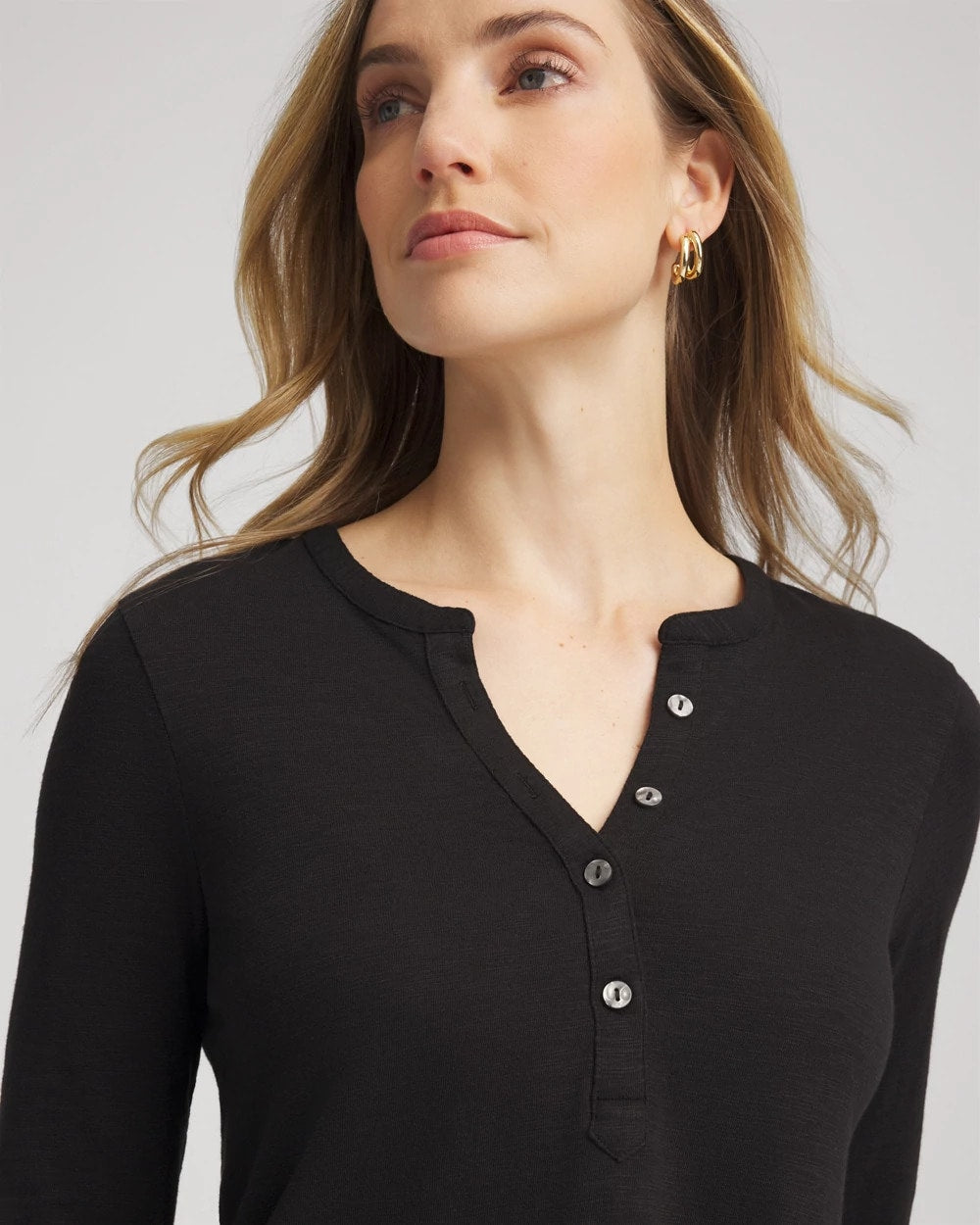 Chico's - Cotton Slub Henley Shirt