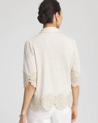 Chico's - Crochet Trim Linen Shirt