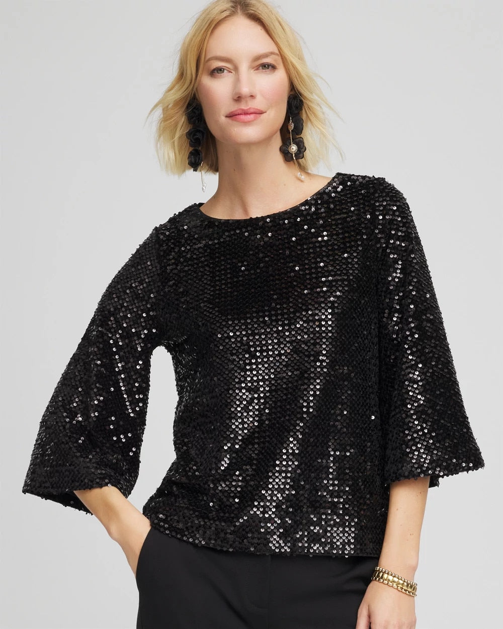 Chico's - Sparkling Sequin Party Tee