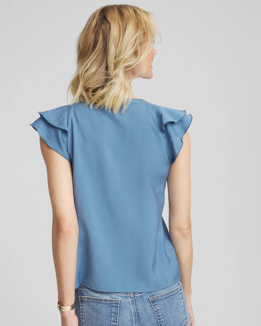 Chico's - Crepe Ruffle-Trim Blouse