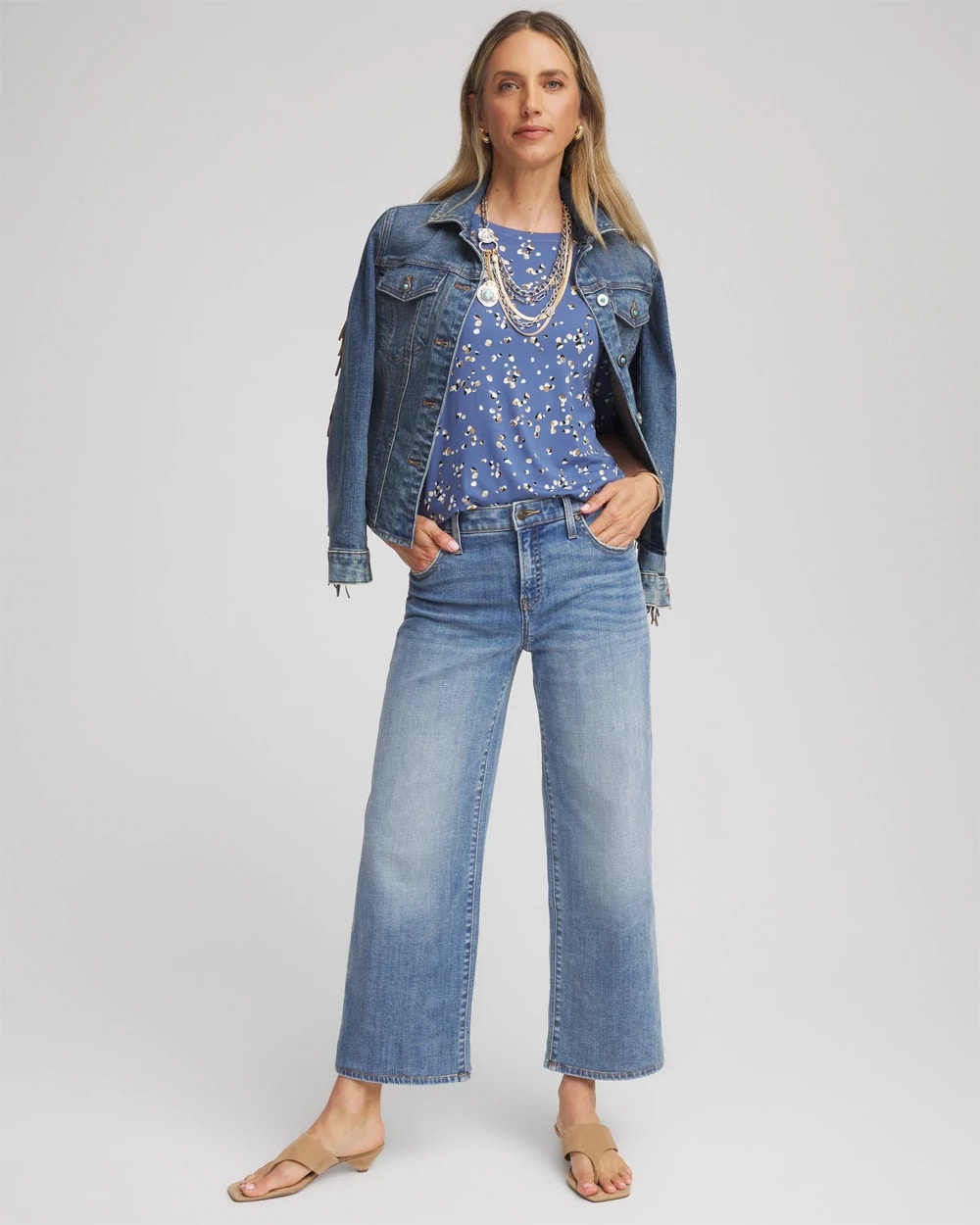 Chico's - Printed Elbow Sleeve Tee