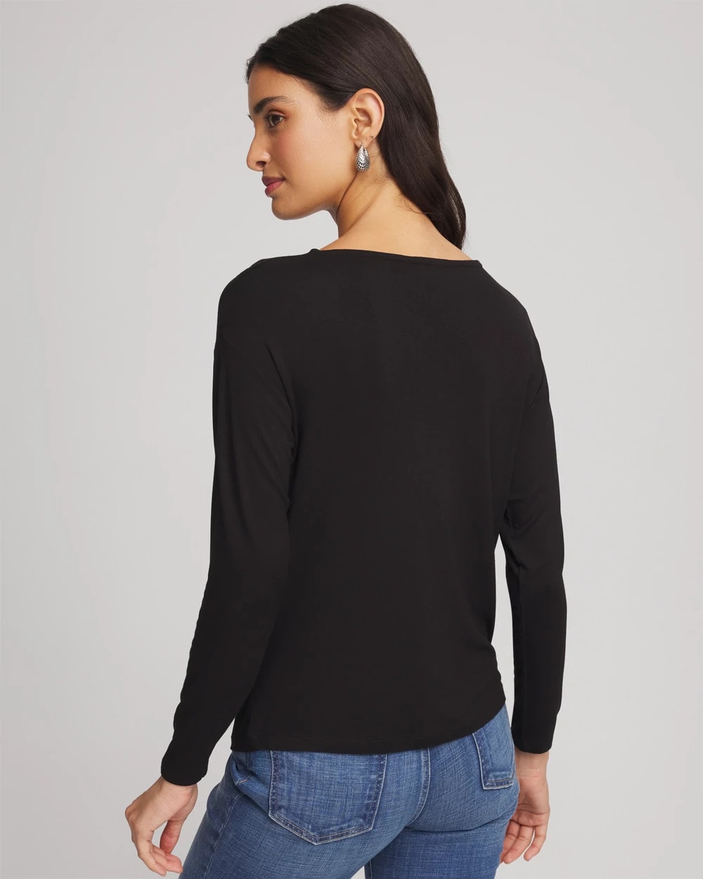 Chico's - Embellished Cowlneck Dolman Tee