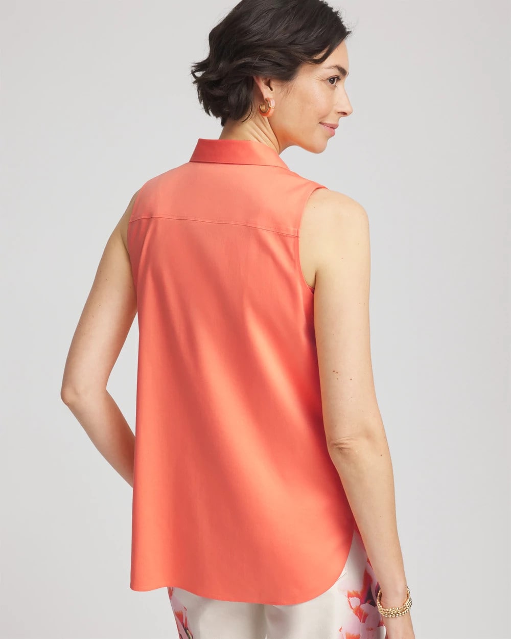 Chico's - No Iron™ Sleeveless Sateen-Stretch Shirt