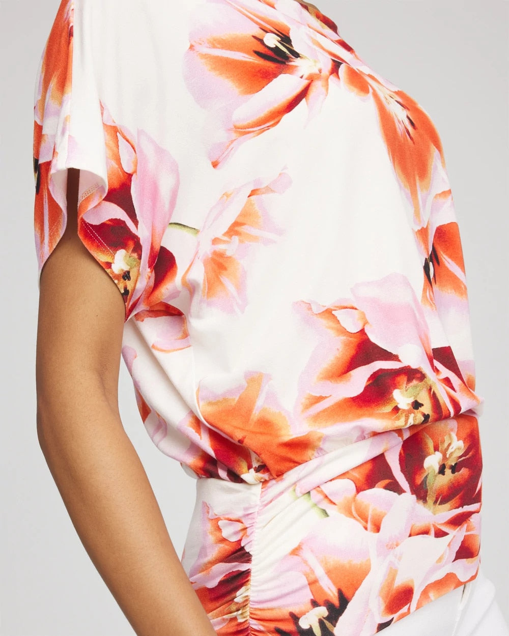 Chico's - Touch of Cool™ Tropical Ruched Banded Hem Top