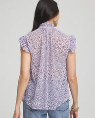 Chico's - Cheetah Print Ruffle-Collar Blouse