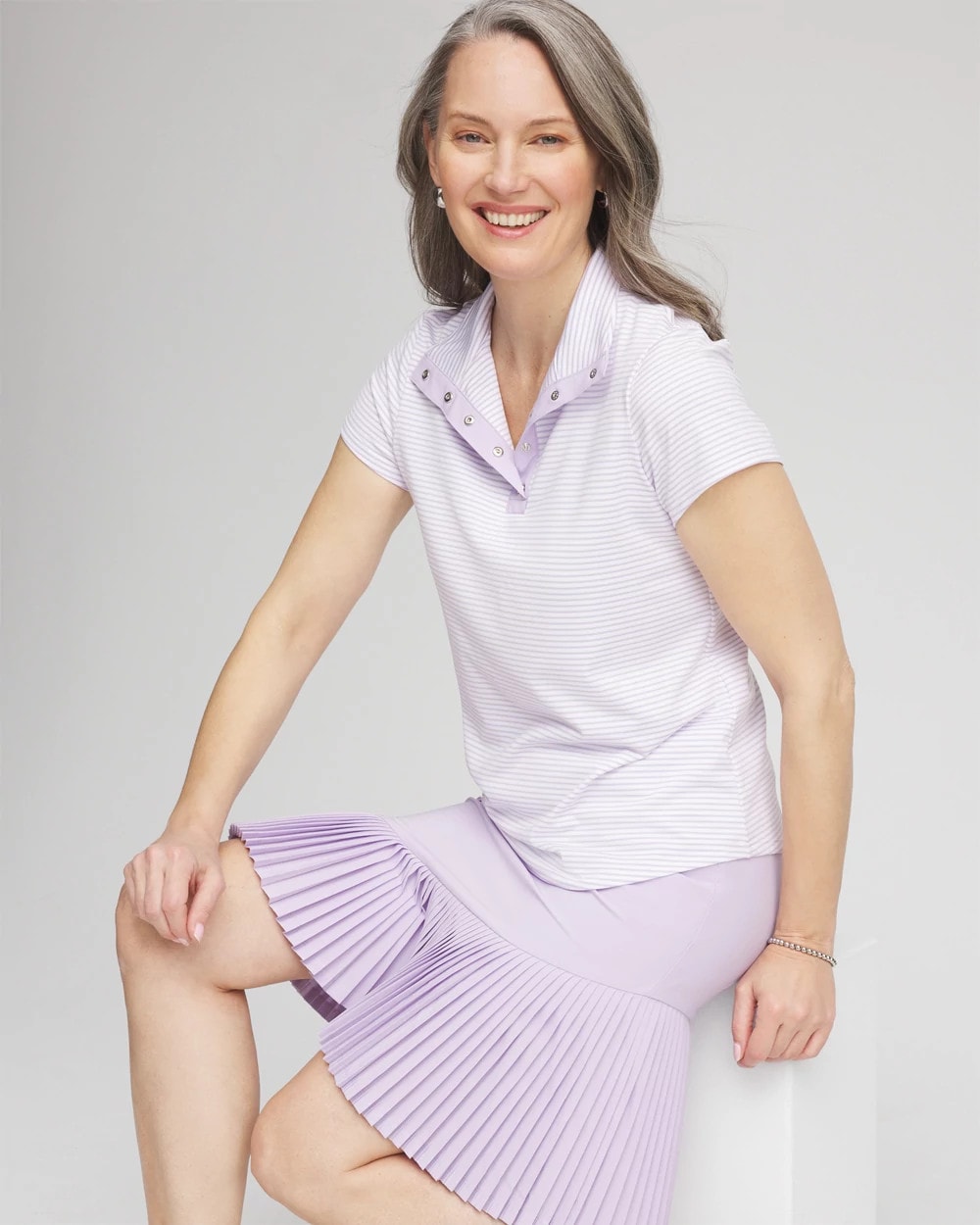 Chico's - Zenergy® Striped UPF Short-Sleeve Top