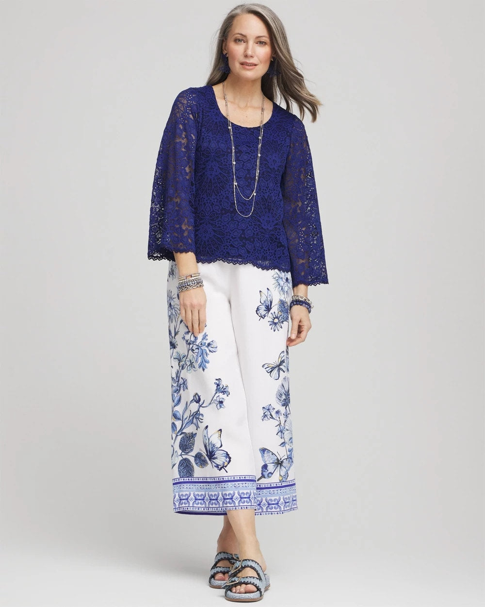 Chico's - Scalloped Hem Lace Top