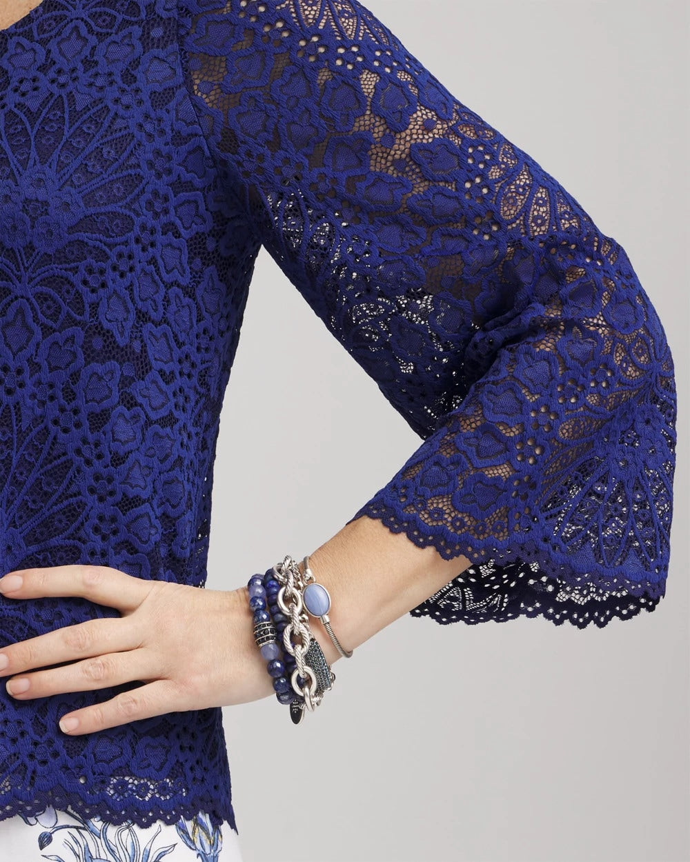 Chico's - Scalloped Hem Lace Top