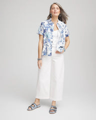 Chico's - Butterfly Voile Short Sleeve Shirt