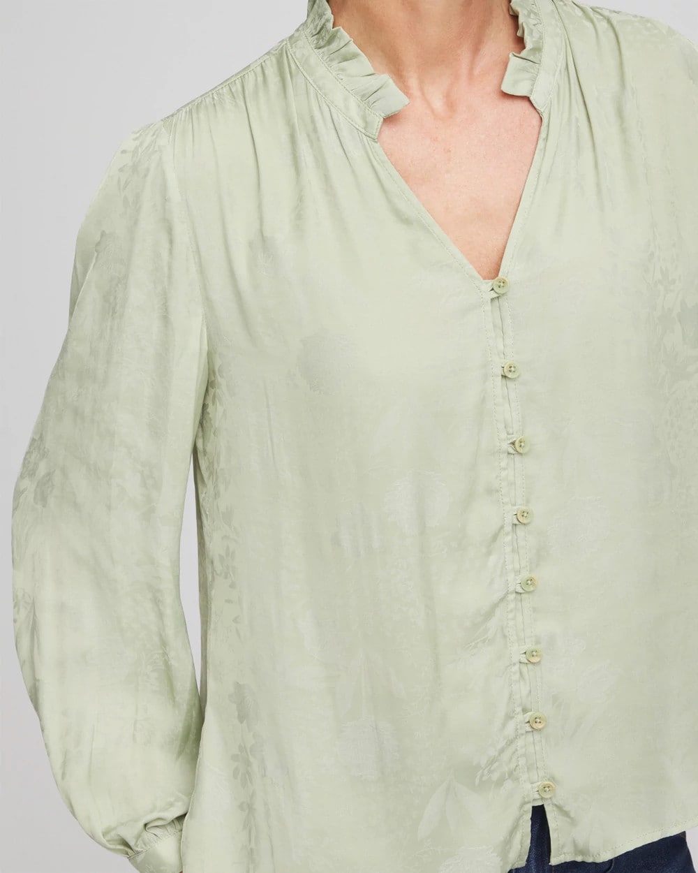 Chico's - Jacquard Georgette Peasant Blouse