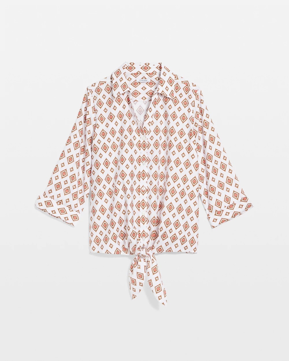 Chico's - No Iron™ Tie-Front Geo-Print Shirt